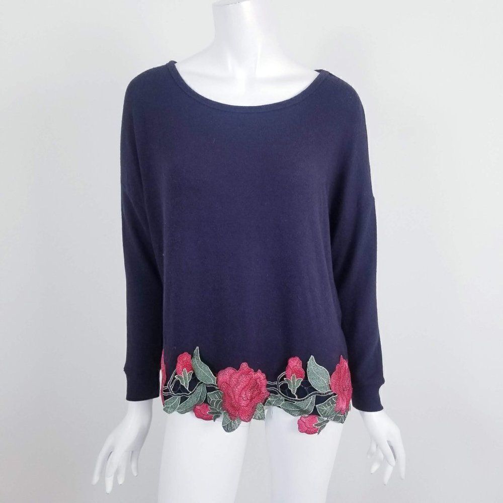 Altar'd State Rose Embroidered Crewneck Sweatshirt